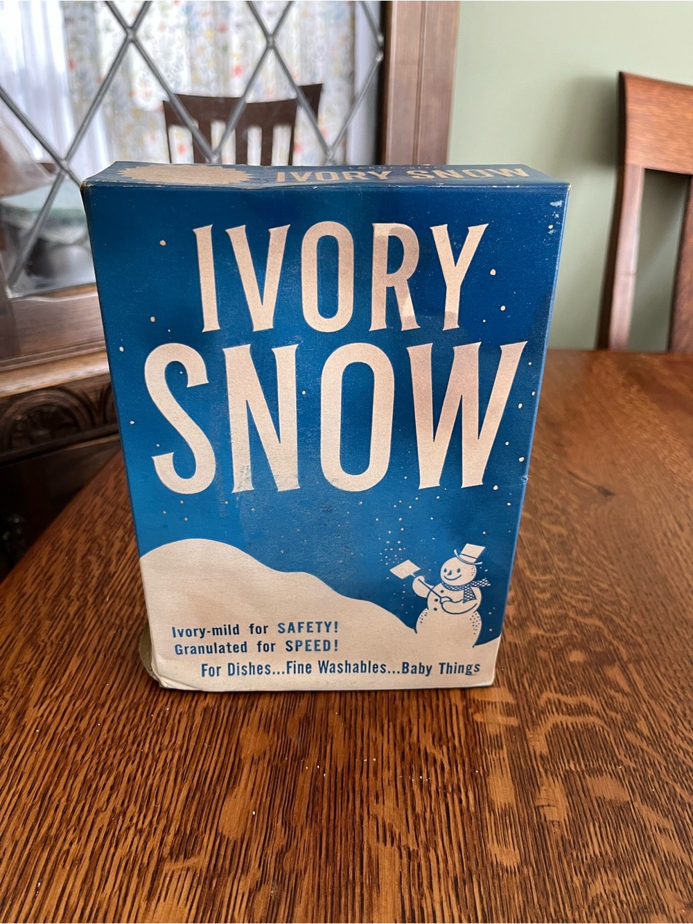 Ivory Snow Blue & White Vintage Snowman Laundry Decor Box